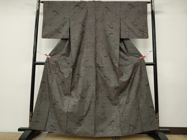 平和屋着物●本場大島紬　9マルキ　枝葉文　正絹　逸品　CABJ6680ut
