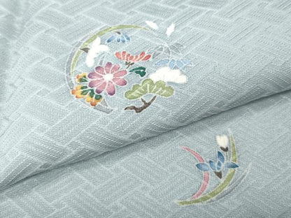 平和屋着物●上質な小紋　友禅　草花丸文　正絹　逸品　CABJ6684ut