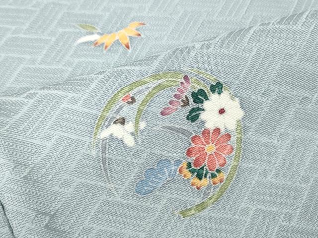 平和屋着物●上質な小紋　友禅　草花丸文　正絹　逸品　CABJ6684ut