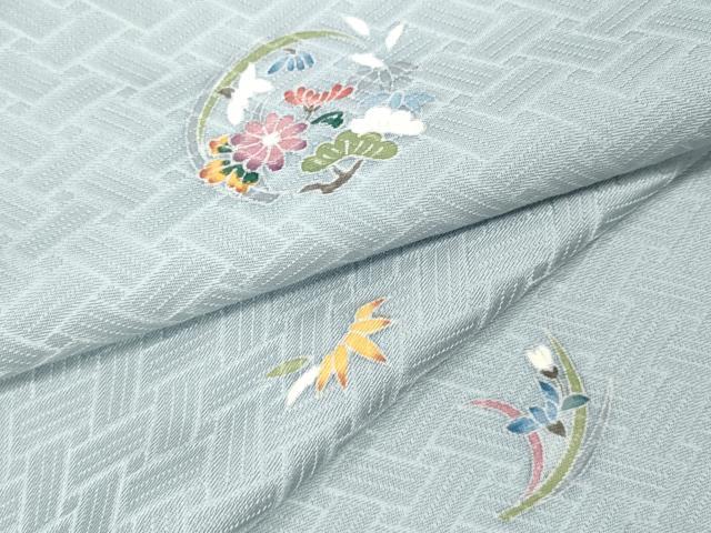 平和屋着物●上質な小紋　友禅　草花丸文　正絹　逸品　CABJ6684ut