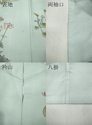 平和屋着物●訪問着　作家物　手描き　草花尽くし　正絹　逸品　CABJ6687ut