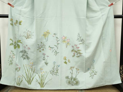 平和屋着物●訪問着　作家物　手描き　草花尽くし　正絹　逸品　CABJ6687ut
