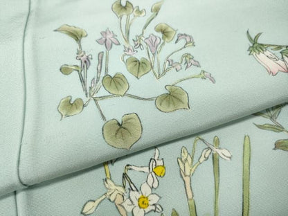 平和屋着物●訪問着　作家物　手描き　草花尽くし　正絹　逸品　CABJ6687ut