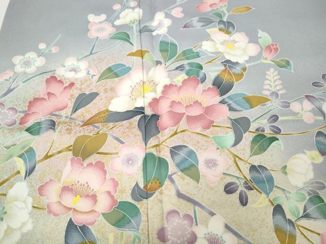 平和屋着物●訪問着　友禅　枝花文　暈し染め　金彩　正絹　逸品　CABJ6688ut