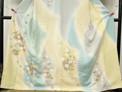 平和屋着物●訪問着　草花丸文　暈し染め　金彩　正絹　逸品　CABJ6689ut