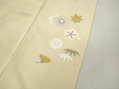 平和屋着物●訪問着　草花丸文　暈し染め　金彩　正絹　逸品　CABJ6689ut