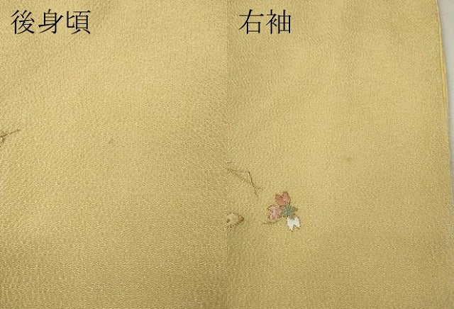平和屋着物●訪問着　総刺繍　駒刺繍　こぼれ松葉枝花文　鬼しぼ縮緬　正絹　逸品　CABJ6690ut