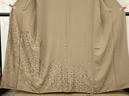 平和屋着物●訪問着　総刺繍　道長舞花文　金糸　正絹　逸品　CABJ6691ut