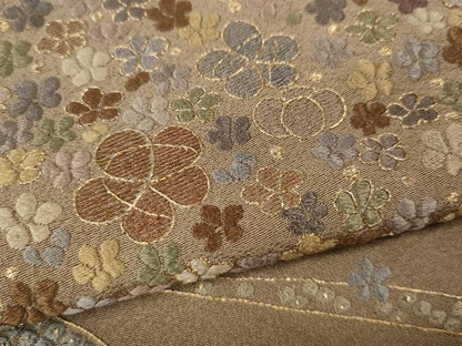 平和屋着物●訪問着　総刺繍　道長舞花文　金糸　正絹　逸品　CABJ6691ut