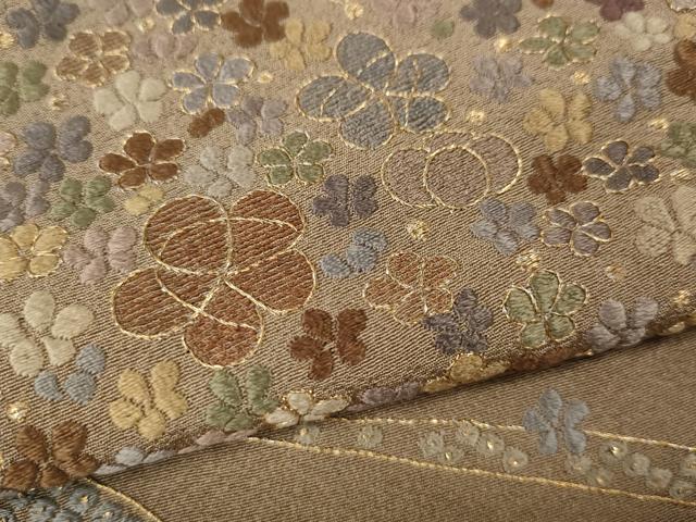 平和屋着物●訪問着　総刺繍　道長舞花文　金糸　正絹　逸品　CABJ6691ut