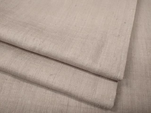 平和屋着物●本場結城紬　重要無形文化財　色無地　薄柿色　正絹　逸品　未使用　CABJ6694ut