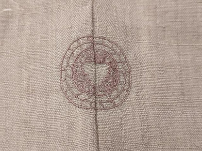平和屋着物●本場結城紬　重要無形文化財　色無地　薄柿色　正絹　逸品　未使用　CABJ6694ut