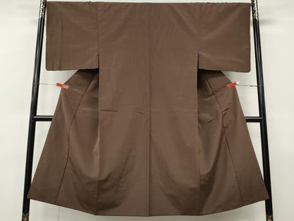 平和屋着物●男性　江戸小紋　万筋　煎茶色×憲法色　正絹　逸品　CABJ6696ut
