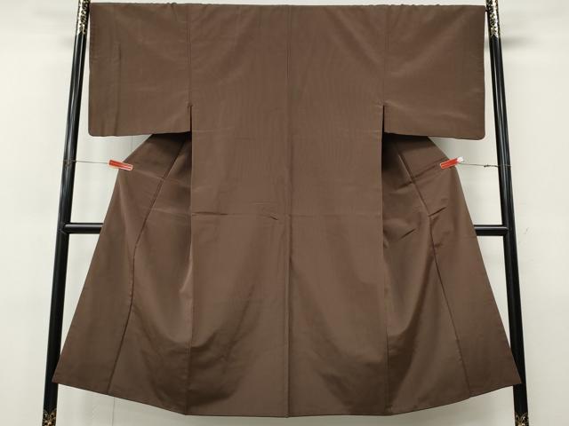 平和屋着物●男性　江戸小紋　万筋　煎茶色×憲法色　正絹　逸品　CABJ6696ut