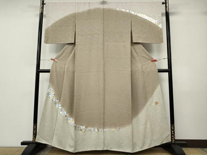 平和屋着物●金彩友禅作家　金彩の魔術師　堀省平　金煌織　訪問着　箔散らし　桐竹鳳凰地紋　暈し染め　金銀彩　正絹　逸品　CABJ6699ut