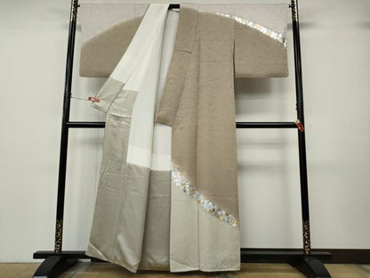 平和屋着物●金彩友禅作家　金彩の魔術師　堀省平　金煌織　訪問着　箔散らし　桐竹鳳凰地紋　暈し染め　金銀彩　正絹　逸品　CABJ6699ut
