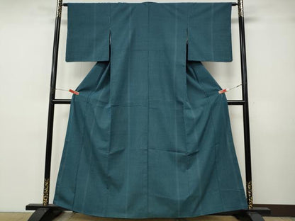 平和屋着物●本塩沢　110亀甲　間道　正絹　逸品　CABJ6701ut