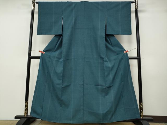平和屋着物●本塩沢　110亀甲　間道　正絹　逸品　CABJ6701ut