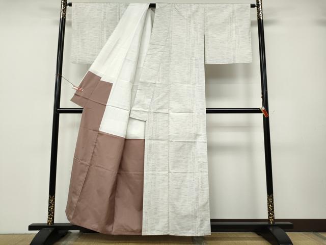 平和屋着物●本場大島紬　白大島　吉祥間道　正絹　逸品　CABJ6702ut