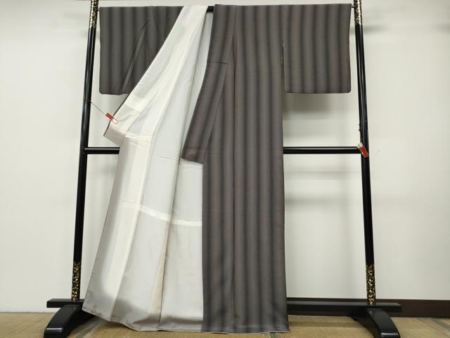 平和屋着物●上質な小紋　縞　正絹　逸品　CABJ6703ut