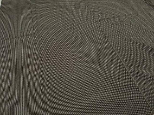 平和屋着物●上質なお召　縞　正絹　逸品　CABJ6705ut