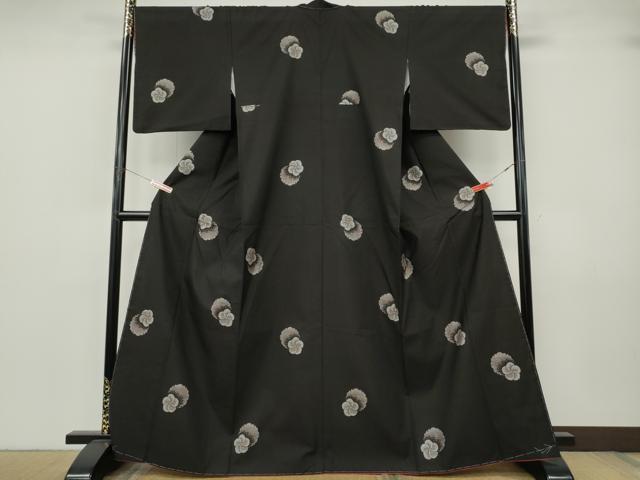 平和屋着物●本場大島紬　9マルキ　地空き　捻梅雪輪文　正絹　逸品　未使用　CABJ6707ut
