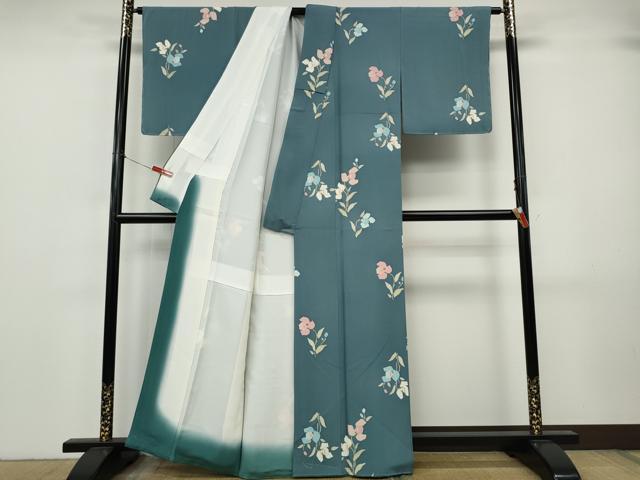 平和屋着物●上質な小紋　草花文　金彩　正絹　逸品　CABJ6708ut