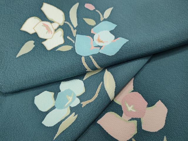 平和屋着物●上質な小紋　草花文　金彩　正絹　逸品　CABJ6708ut