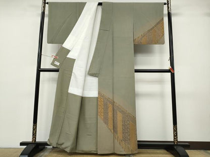 平和屋着物●訪問着　江戸小紋　草花文　鮫小紋柄　やまと誂製　正絹　逸品　CABJ6710ut
