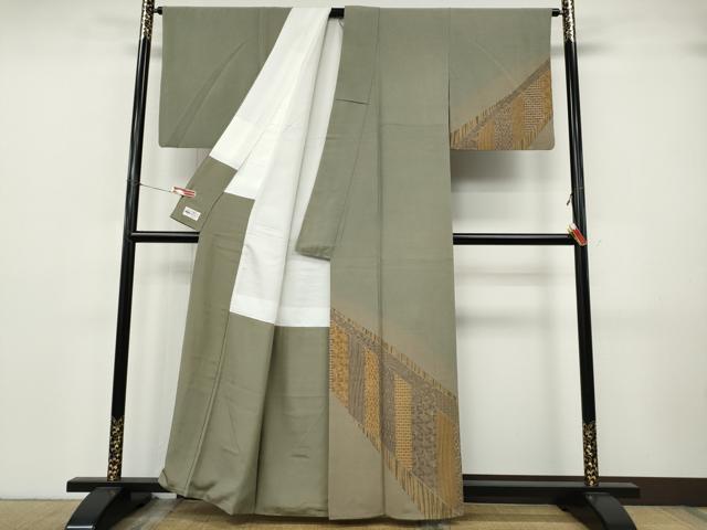 平和屋着物●訪問着　江戸小紋　草花文　鮫小紋柄　やまと誂製　正絹　逸品　CABJ6710ut