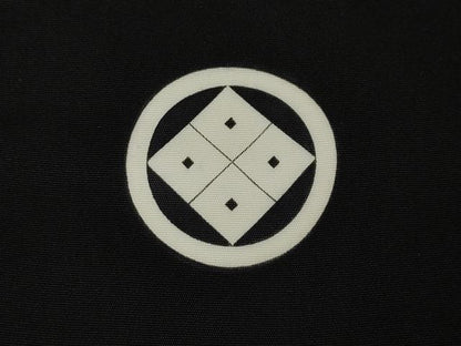 平和屋着物●男性　黒紋付　正絹　逸品　CABJ6711ut