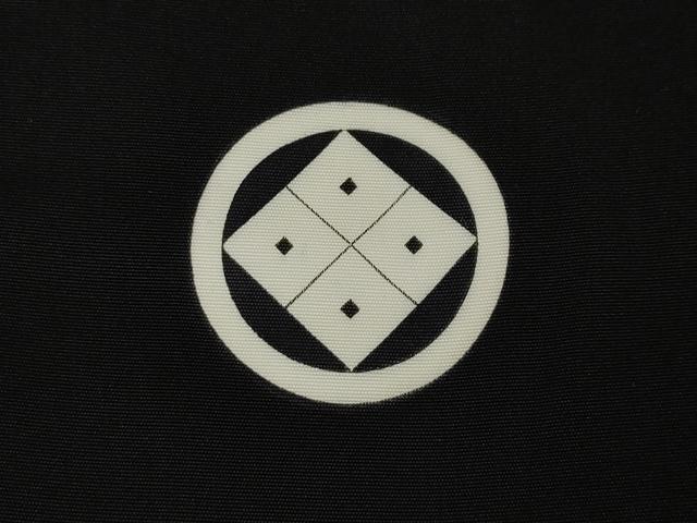 平和屋着物●男性　黒紋付　正絹　逸品　CABJ6711ut