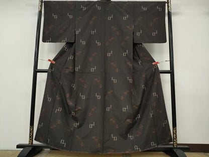 平和屋着物●上質な紬　琉球絣文様　正絹　逸品　CABJ6712ut