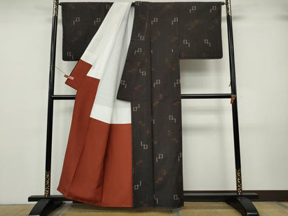 平和屋着物●上質な紬　琉球絣文様　正絹　逸品　CABJ6712ut