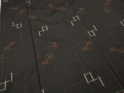 平和屋着物●上質な紬　琉球絣文様　正絹　逸品　CABJ6712ut