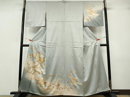平和屋着物●訪問着　風景人物草花文　暈し染め　金銀彩　正絹　逸品　CABJ6714ut