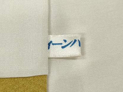 平和屋着物●上質な色無地　枝地紋　芥子色　正絹　逸品　CABJ6716ut