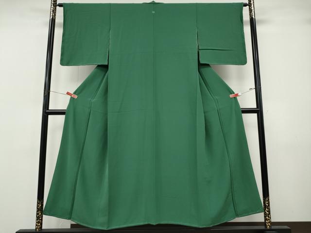 平和屋着物●上質な色無地　木賊色　正絹　逸品　未使用　CABJ6721ut