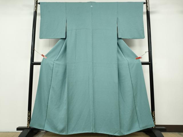 平和屋着物●上質な色無地　舞葉地紋　水浅葱色　正絹　逸品　CABJ6723ut