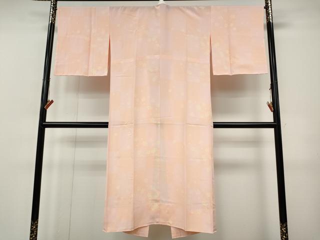 平和屋着物●長襦袢　無双仕立て　市松舞花文　正絹　逸品　CABJ6730ut