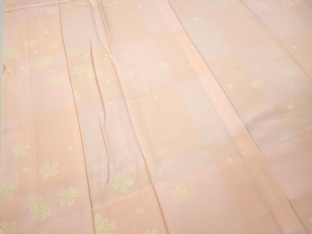 平和屋着物●長襦袢　無双仕立て　市松舞花文　正絹　逸品　CABJ6730ut