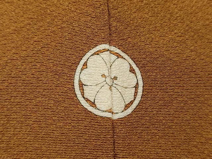 平和屋着物●上質な色無地　琥珀色　正絹　逸品　未使用　CABJ6736ut
