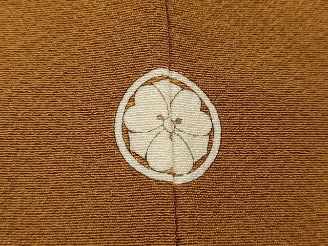平和屋着物●上質な色無地　琥珀色　正絹　逸品　未使用　CABJ6736ut