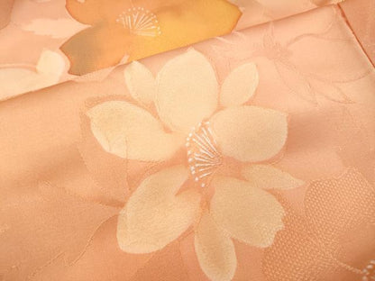 平和屋着物●上質な小紋　地紋起こし　舞花文　暈し染め　正絹　逸品　CABJ6739ut