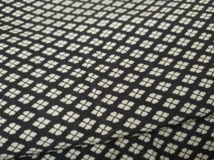 平和屋着物●江戸小紋　菱花文　黒地　正絹　逸品　CABJ6740ut
