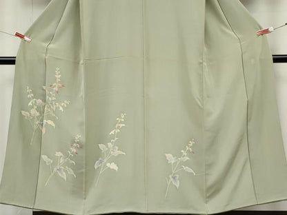 平和屋着物●本加賀友禅作家　沢飯芳雄　訪問着　枝花文　正絹　逸品　CABJ6743ut