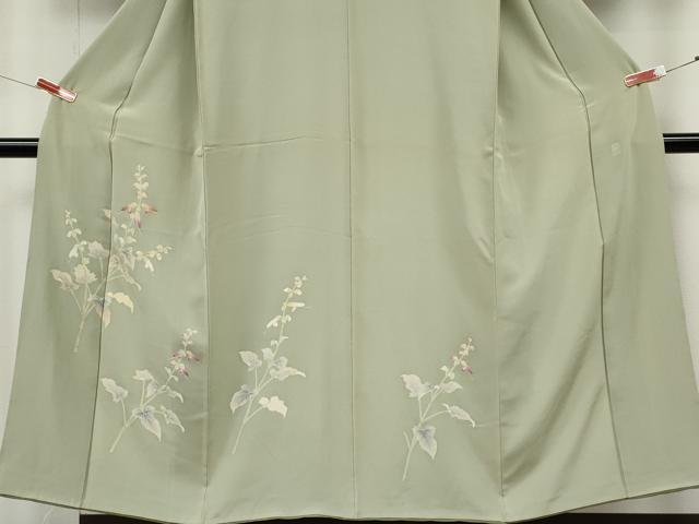平和屋着物●本加賀友禅作家　沢飯芳雄　訪問着　枝花文　正絹　逸品　CABJ6743ut