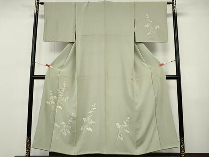 平和屋着物●本加賀友禅作家　沢飯芳雄　訪問着　枝花文　正絹　逸品　CABJ6743ut