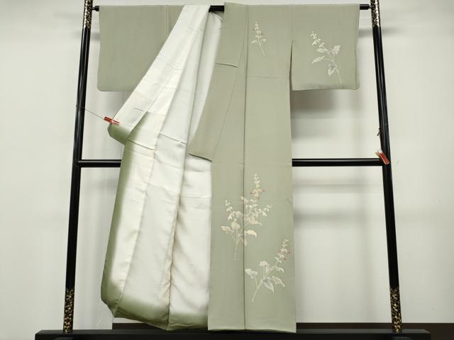 平和屋着物●本加賀友禅作家　沢飯芳雄　訪問着　枝花文　正絹　逸品　CABJ6743ut
