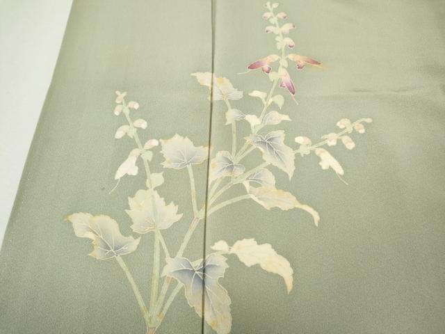 平和屋着物●本加賀友禅作家　沢飯芳雄　訪問着　枝花文　正絹　逸品　CABJ6743ut